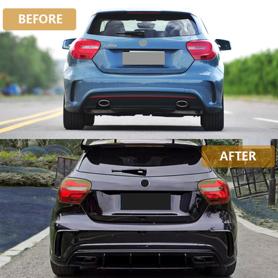 Morden Luxury A45 Kohlenstofffaser Hinterlip Bodykit für 13-18 A-Klasse Autobumpers Autoteile