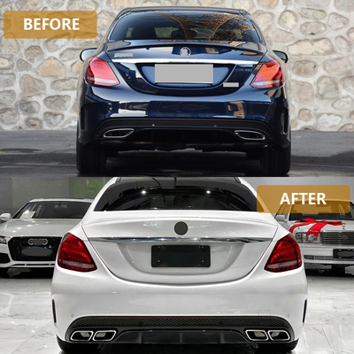 Mercedes-Benz C-Klasse W205 Hinterbumper-Upgrade Hinterdiffusor Lippen- und Kehlsauspuff
