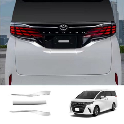 Toyota Alphard Vellfire 40 2024 Silber/Schwarz Zubehör Rückplatte Nummer Chrom-Ausstattung